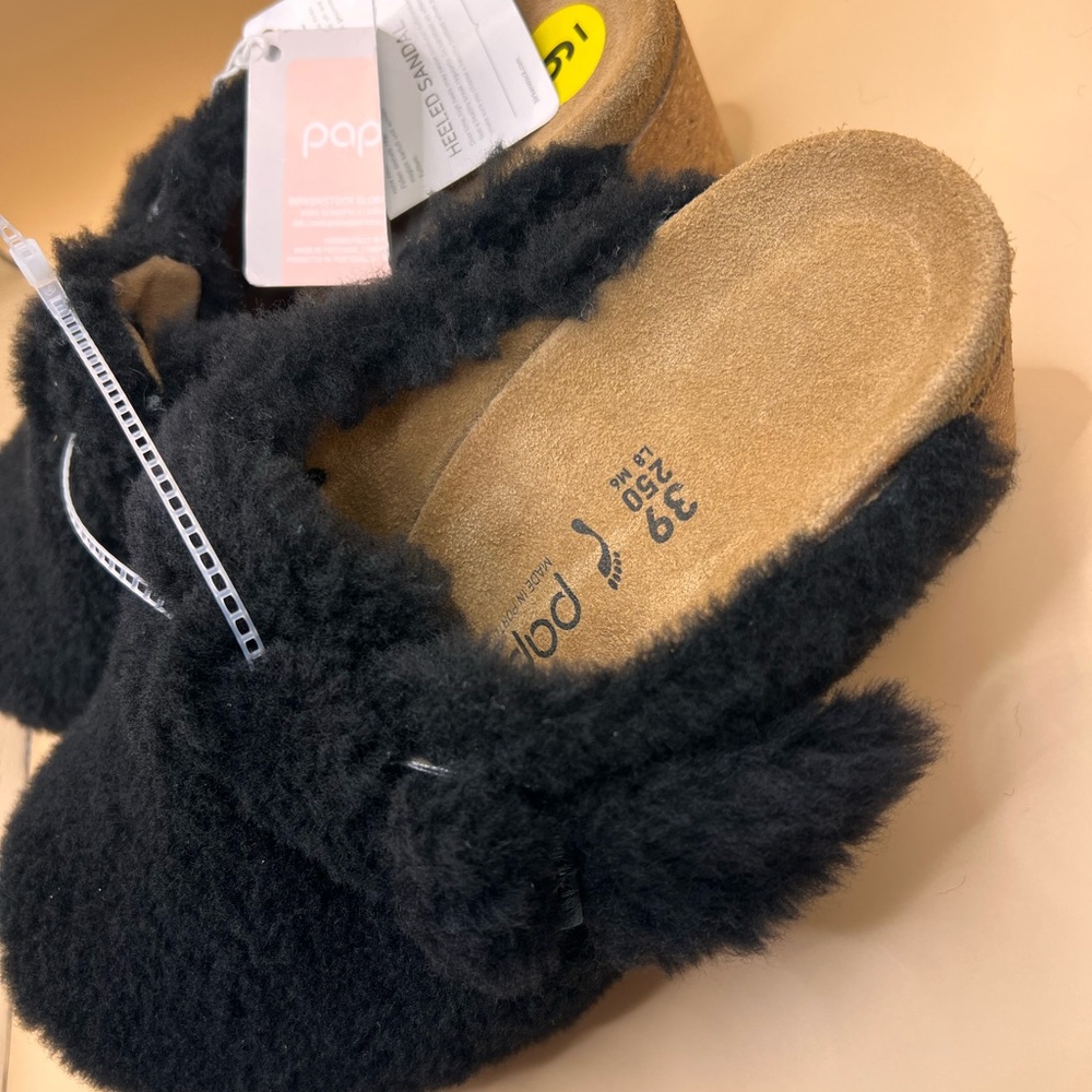Birkenstock papillio Women’s Boston Big Buckle Shearling Teddy Clogs 39 US 8